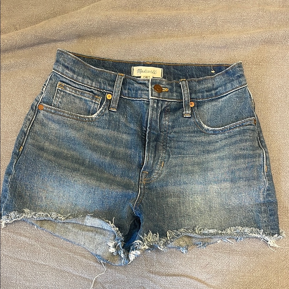 Madewell Distressed Blue Jean Shorts